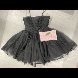 Black Tulle Tulle Mesh Dress